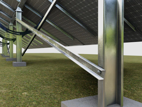 Manual Tracker Solar Energy Structure Type-1 3D Model