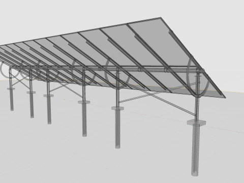 Manual Tracker Solar Energy Structure Type-1 3D Model