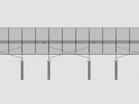 Manual Tracker Solar Energy Structure Type-1 3D Model