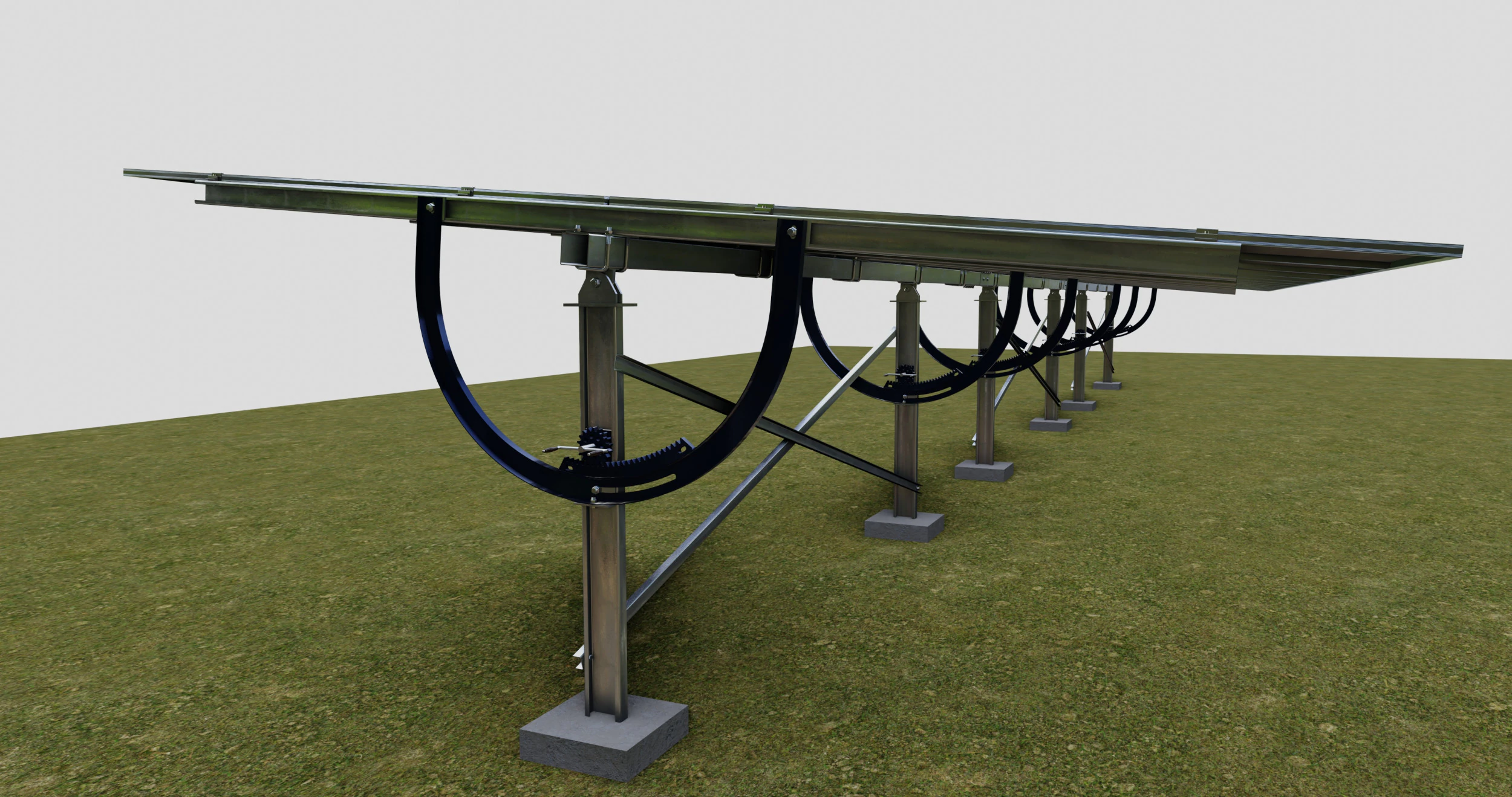 Manual Tracker Solar Energy Structure Type-2 3D Model .c4d .max .obj .3ds .fbx .stl .blend 