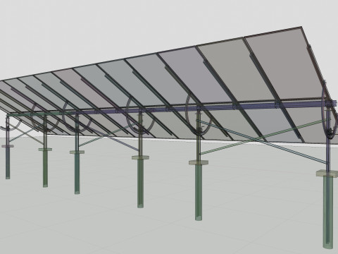 Manual Tracker Solar Energy Structure Type-2 3D Model
