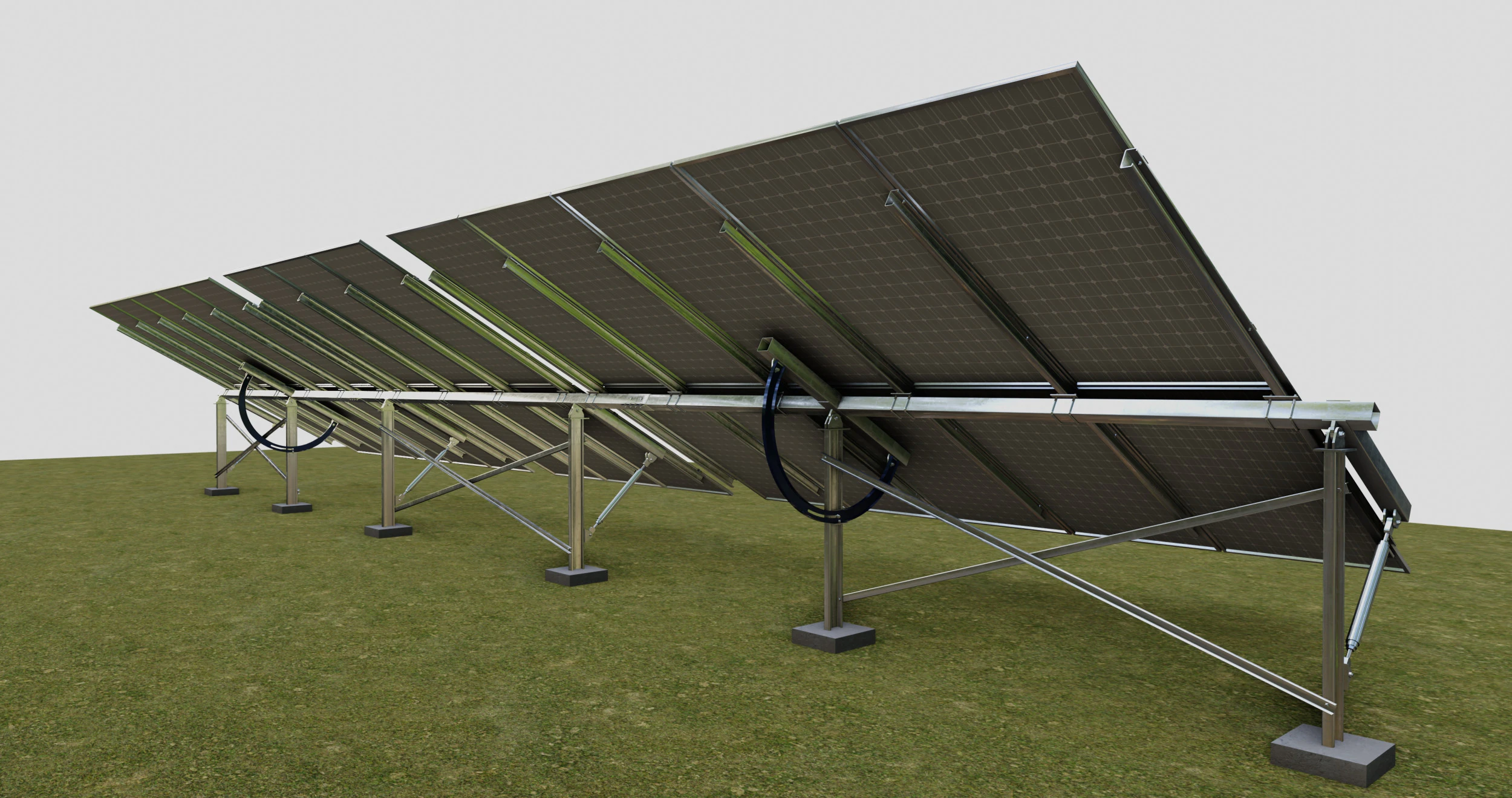 Manual Tracker Solar Energy Structure Type-3 3D Model .c4d .max .obj .3ds .fbx .stl .blend 