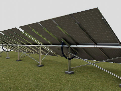 Manuelle Tracker-Solarenergiestruktur Typ 3 3D Modell