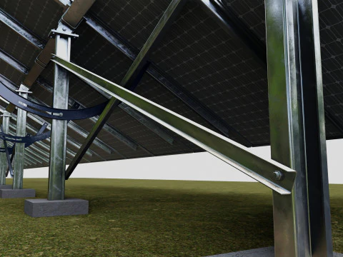 Manual Tracker Solar Energy Structure Type-4 3D Model
