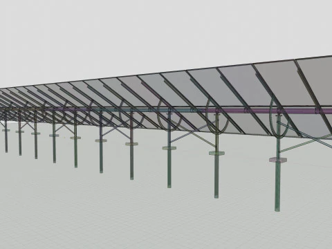 Manual Tracker Solar Energy Structure Type-4 3D Model