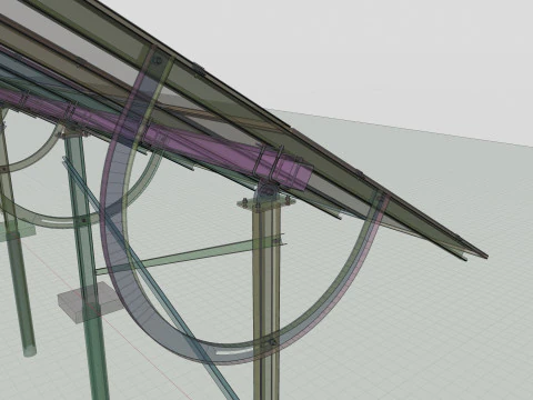 Manual Tracker Solar Energy Structure Type-4 3D Model