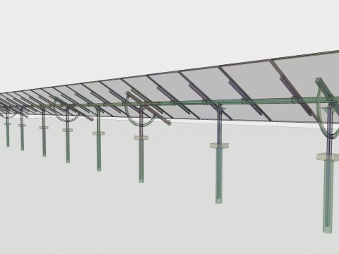 Manual Tracker Solar Energy Structure Type-5 Modelo 3D