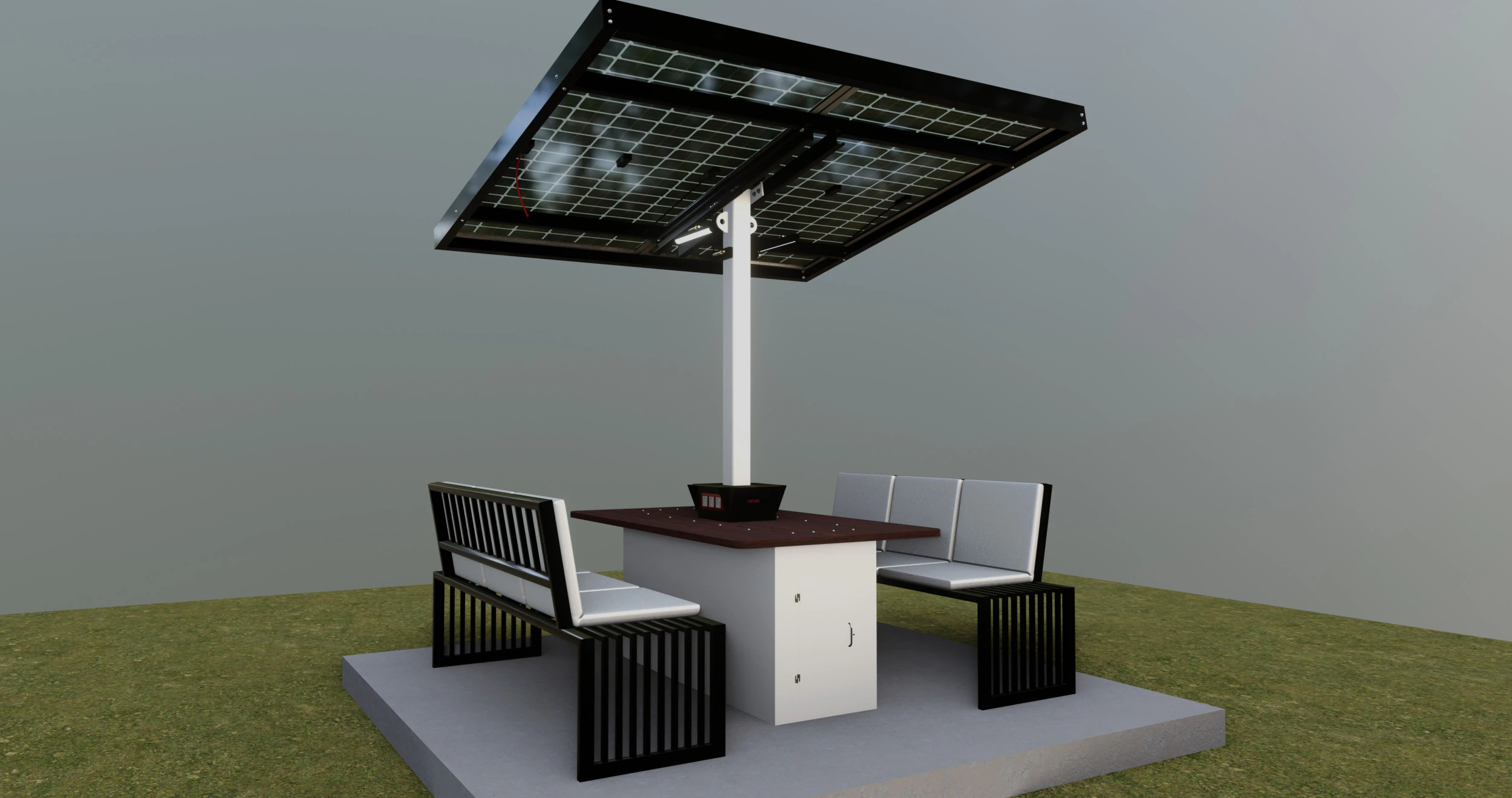Banco solar inteligente Modelo 3D .c4d .max .obj .3ds .fbx .stl .blend 