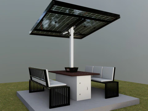 スマートソーラーベンチ 3Dモデル