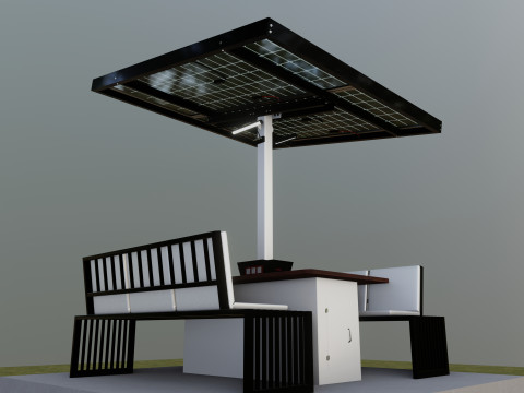 Smart Solar Bench Model 3D