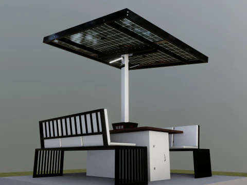 Banco solar inteligente Modelo 3D