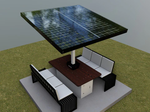 Banco solar inteligente Modelo 3D
