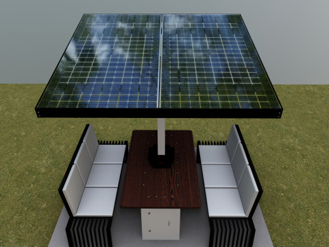 Smart Solar Bench Model 3D