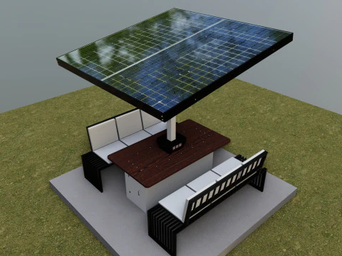 Banco solar inteligente Modelo 3D