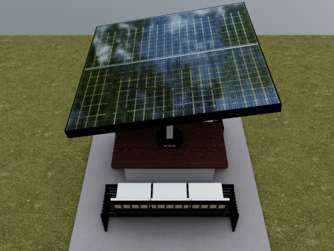 Smart Solar Bench Model 3D