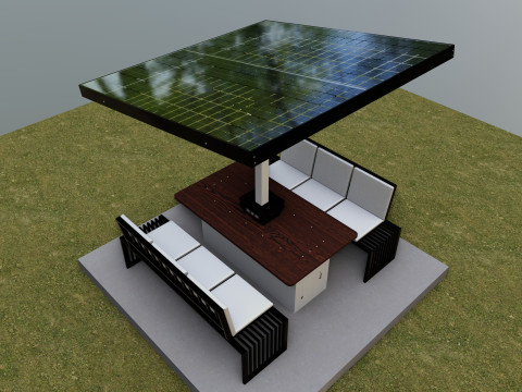 Smart Solar Bench Model 3D