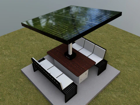 Banco solar inteligente Modelo 3D