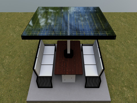 Smart Solar Bench Model 3D