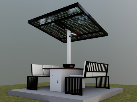 Smart Solar Bench Model 3D