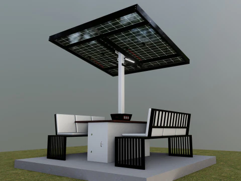 Banco solar inteligente Modelo 3D