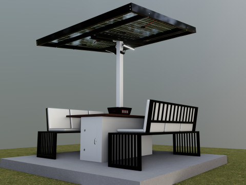 Smart Solar Bench Model 3D