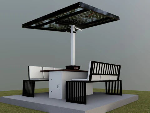 Banco solar inteligente Modelo 3D