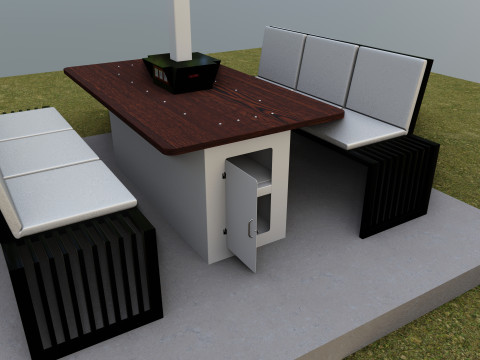 Smart Solar Bench Model 3D