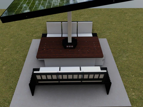 Banco solar inteligente Modelo 3D