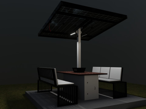 Smart Solar Bench Model 3D