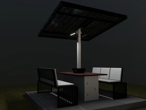 Banco solar inteligente Modelo 3D