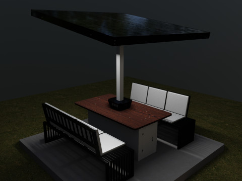 Smart Solar Bench Model 3D