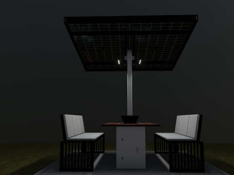 Smart Solar Bench Model 3D