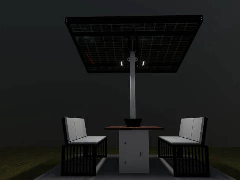 Banco solar inteligente Modelo 3D