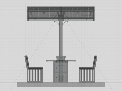 Smart Solar Bench Model 3D
