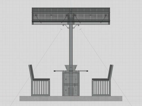 Banco solar inteligente Modelo 3D