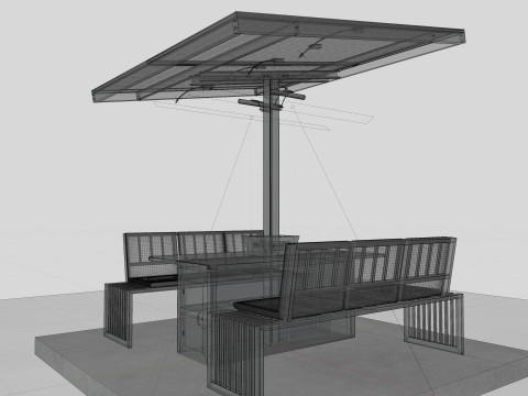 Smart Solar Bench Model 3D