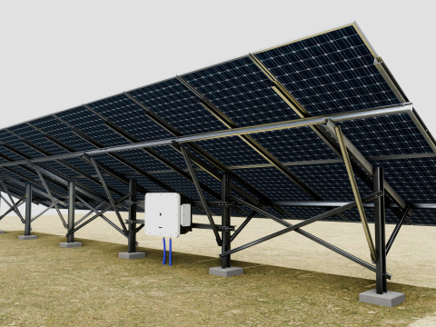 Single Column Solar Construction Type-1 3Dモデル