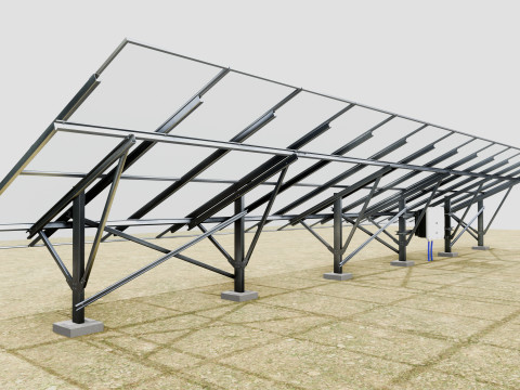Single Column Solar Construction Type-1 Modèle 3D