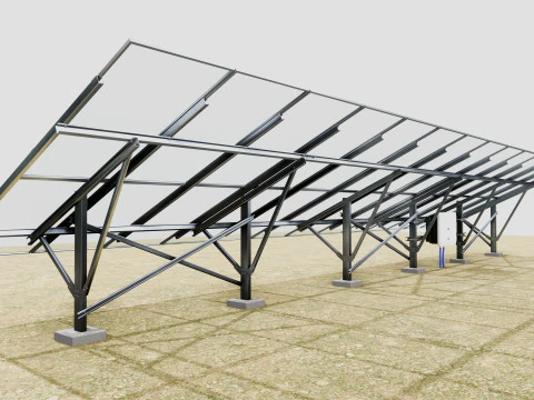 Single Column Solar Construction Type-1 3D Model