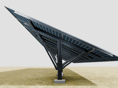 Single Column Solar Construction Type-1 3D Model