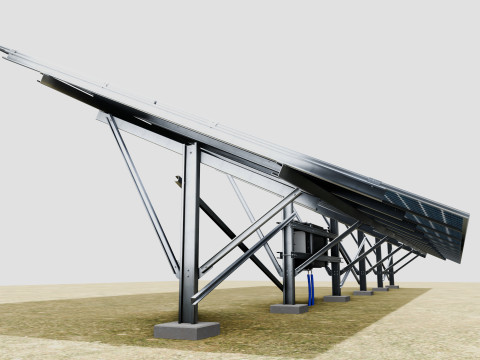 Single Column Solar Construction Type-1 Modèle 3D