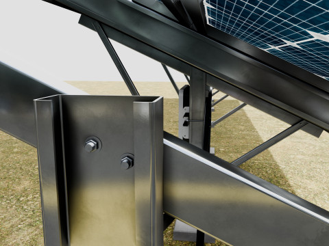 Single Column Solar Construction Type-1 Modèle 3D
