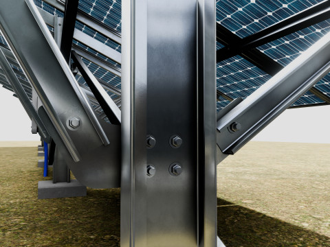 Single Column Solar Construction Type-1 Modèle 3D