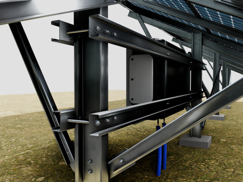 Single Column Solar Construction Type-1 Modèle 3D