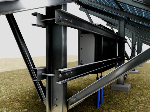 Single Column Solar Construction Type-1 3D Model