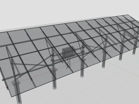 Single Column Solar Construction Type-1 3D Model
