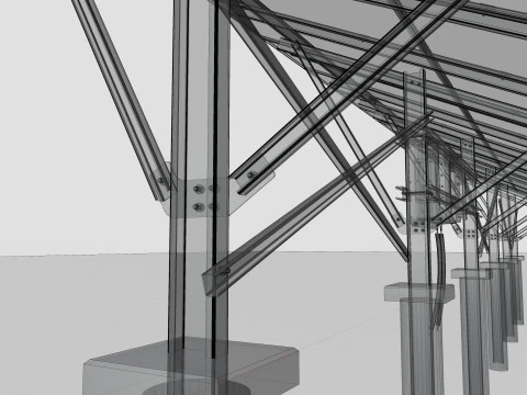 Single Column Solar Construction Type-1 3D Model