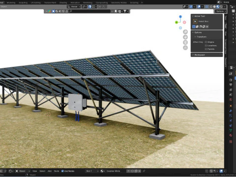 Single Column Solar Construction Type-1 3D Model