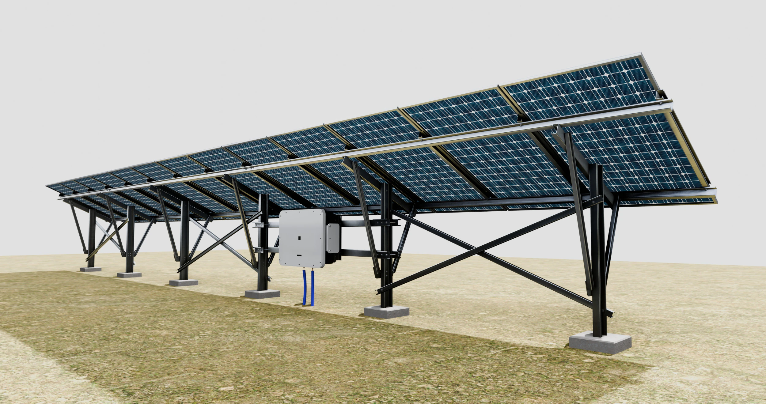 Single Column Solar Construction Type-2 3D Model .c4d .max .obj .3ds .fbx .stl .blend 