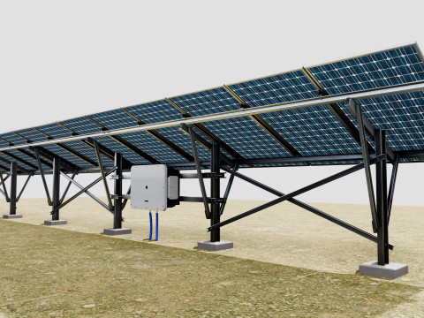 Single Column Solar Construction Type-2 3D Model